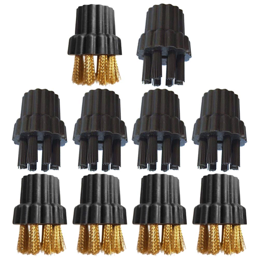 Happyyami 10Pcs Steam Mop Brush Head Brass Brush Head Replacement Parts Accessories Mop Parts Mop Accessories (M8 Hairbrush+ M8